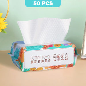 30/50pcs Disposable Soft Cotton Facial Tissue Towel Dual Use Makeup Remover  Cleaning Wipes Tools Pakai Penyingkiran Mekap Pengelap Pembersih 洁面巾
