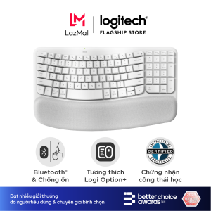 Bàn phím không dây công thái học Logitech Wave Keys - Kết nối Bluetooth Gác tay Windows MacOs
