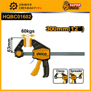 Cảo kẹp nhanh 30cm 12inch chuyên kẹp gỗ ngành mộc INGCO HQBC01602