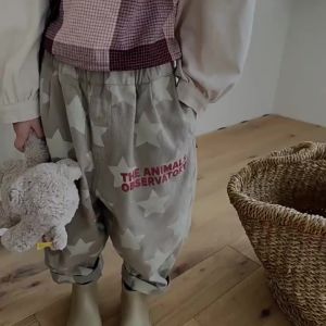 7030-1 Children Pants autumn boys and girls loose leg pants children harem cotton printed pants girls pants2026