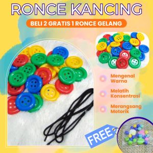 [BELI 2 GRATIS 1 RONCE GELANG] RONCE-KANC Paket Mainan Anak Montessori Meronce Kancing Ronce Benik Mainan Kreatifitas