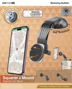 CAPDASE Squarer II Magnetic Car Mount / รุ่น Bendable Arm-158 / ขาจับโทรศัพท์ในรถแบบแม่เหล็ก ขาดัดงอได้