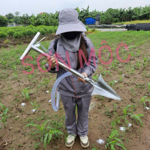 XẺNG BÓN PHÂN TỰ LẤP INOX SIÊU DÀY - (Loại 2 tay cầm) dụng cụ nông nghiệp dụng cụ bón phân INOX