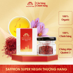 Nhụy hoa nghệ tây saffron Kingdom Herb Iran chính hãng hữu cơ super negin thượng hạng hộp 1 gram