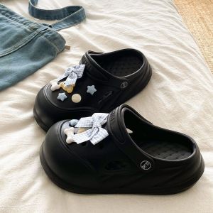 [Free Shipping] Eva Soft-Soled Height-Increasing Perforated Sandals For Women Suitable For Students And Couples Designed For Outdoor Wear Perfect For Summer Beach And Seaside Use With A Closed-Toe Design