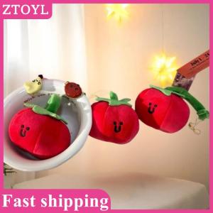 ZTOYL💝 1 2 PCS Cute Funny Tomato Fruit Plush Doll Stuffed Toy Keychain Pendant Bag Hang Charm Decor Birthday Reward Gift Couple Keyring