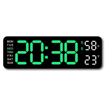 นาฬิกาดิจิตอลติดผนัง นาฬิกาดิจิตอล นาฬิกาแขวนผนัง LED DIGITAL CLOCK แบบติดผนัง มีไฟแบ็คไลท์ Ledแสดงวันที่ อุณหภูมิ5503