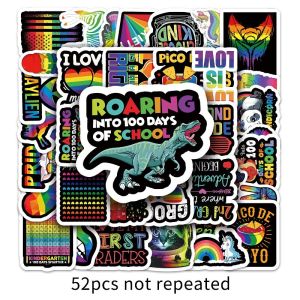 52/54 pcs Colorful Creative Cartoon Color Sticker High Quality PVC Material INS Style Decorative Laptop Luggage Waterproof Sticker