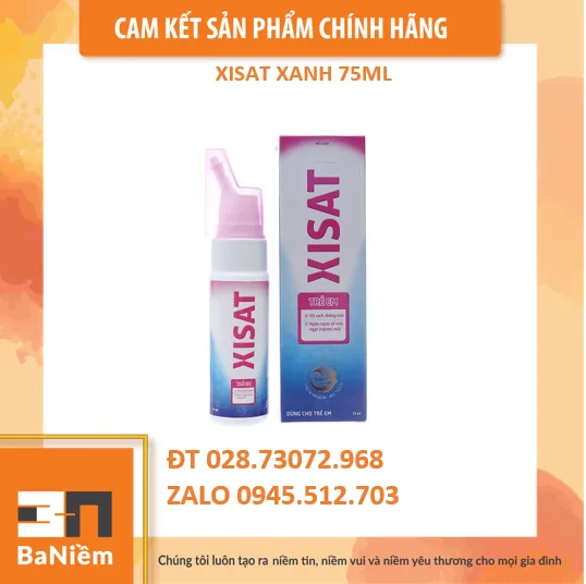 Nước biển xịt mũi cho người lớn,trẻ em Xisat làm thông thoáng mũi chai 75ml