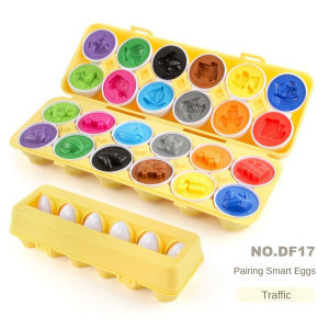 DIGREPAIR 6/12pcs เด็กในช่วงต้นของการศึกษาที่จะเรียนรู้การจับคู่สมาร์ทไข่จำลองไข่บิดไข่รูปร่างจำนวนของเล่นสี
