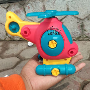 Mainan Anak DIY Helicopter OCT 5749 Bisa Bongkar Pasang Set Obeng Murah | Mainan Anak Edukasi Bongkar Pasang Take Apart Helikopter DIY Set Obeng Lengkap Terbaru | Mainan DIY Bongkar Pasang
