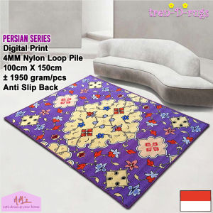 Tren-D-rugs Karpet lantai digital print persia permadani bulu kamar tidur ruang tamu modern minimalis anti slip 100 cm x 150 cm - NMs