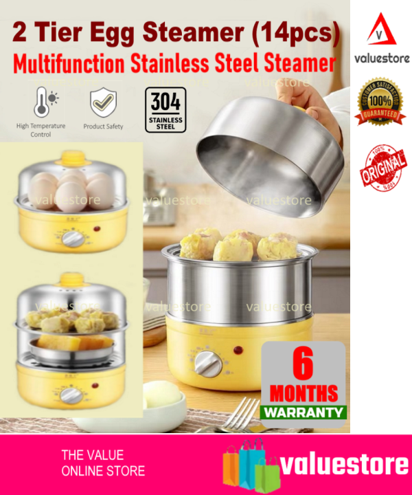 Egg Steamer Multifunction Food Steamer 2 Tier Stainless Steel Lazada