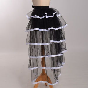 Ladies Women Victorian Steampunk Overskirt Back Bustle Tulle Tutu Belt Tie-on 6 Layers Girl Dress Wedding Petticoat