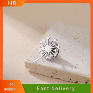 HB Stainless Steel Dandelion Brooch Elegant Lapel Pin for Women Men Stylish Suit Decoration for Meeting Banquet Ceremony