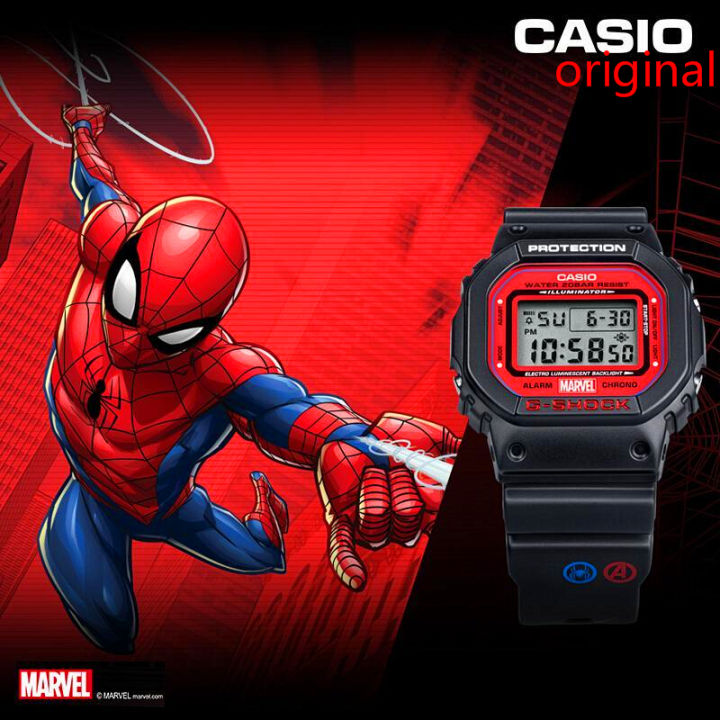 Original Marvel Edition G Shock SPIDER Men Sport Watch 200M Water Resistant Shockproof and Waterproof World