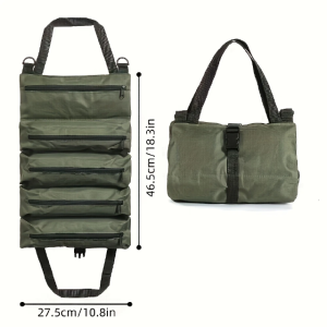 Tool Roll Bag Strong Durable Wood Electrician Special Storage Bag Multi-function Tool Bag Canvas Thickening Capacity Car First Aid Kit Wrap Roll Storage Bag