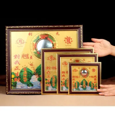 Tranh phong thủy sơn hải trấn bát quái gương cầu lồi xua đuổi tà ma - Trấn trạch mang lại bình an