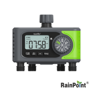 RainPoint 4-Zone Digital Garden Hose Timer  Auto Irrigation Rain Delay Programmable IPX4