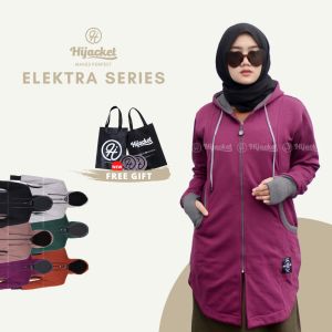 HIJACKET - Jaket Hijaber ELEKTRA Burgundy | Jaket Wanita Panjang | Outerwear For Hijaber