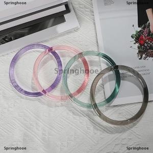 [COD] Springhooe กระเป๋าถือพลาสติกทรงกลมมีหูหิ้วสำหรับซื้อของขนาด8.9ซม. อุปกรณ์เสริมกระเป๋าถือแบบทำมือ