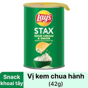 Thùng 24 Lon Snack Khoai Tây Vị Tự Nhiên Lays Stax Đủ Vị 40/42g