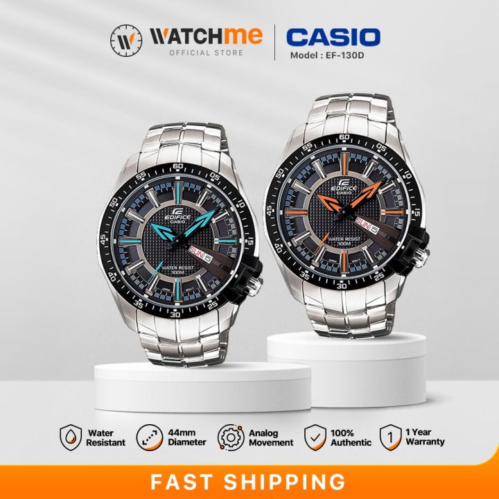 Analog Casio Ef 130d Casio Edifice Silver Analog Day And Date