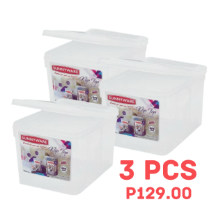 Happyware 3pcs 1.6 Liters Sunnyware Kliptop Food Canister Storage Organizer