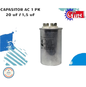 KAPASITOR AC LG 3 KAKI 20 UF +15 UF UNTUK AC 3/4 PK MEREK TINS BODY ALUMINIUM