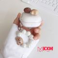 AK01T8B Anker Soundcore R50i NC case / R50i / K20i / P20i / P30i Ins 3D Brown teddy bear Transparent Anti-fall Dustproof Silicone Case for Anker. 