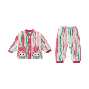 Christmas gifts Halloween Kawaii Melody Girls Pajamas Sanrio New Winter Anime Cartoon Cardigan Home Clothes Set children Thickened Warm sweet soft Robe