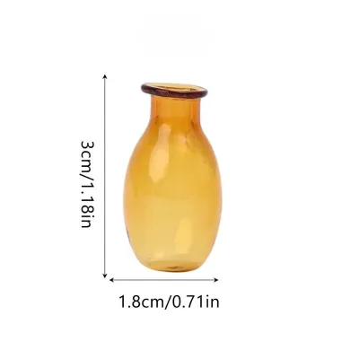 6Pcs Mini Glass Vase Creative 3D Vase Micro Landscape Ornament Home Desktop Flower Pot Bathroom Fragrance Bottle Decorations