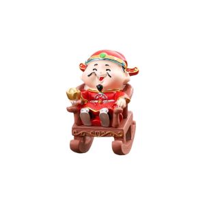 NHIH Blessing Design God of Wealth Ornament Best Wishes Resin Car Interior Ornament Statue Ornaments Rotating Fortune  Decoration  Decoration