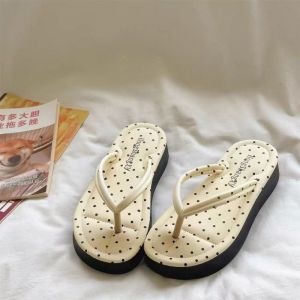 Free Shipping Polka Dot Flip-Flop Sandals 3.5Cm Thick Sole Fashion Height-Increasing Flip-Flops For Girls Summer Beach Non-Slip Breathable Ins