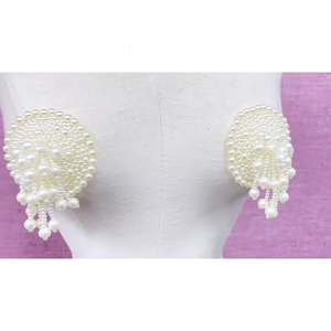Reusable Nipple CoverPasties Nipple Stickers Pearl Fringed Stickys Breast PetalNipple Cover for Women Girls Gifts