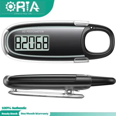 ORIA 3D Pedometer for Walking with Clip Simple Step Counter for Walking Accurate Clip On Step Tracker for Men Women Kids
