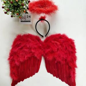 (เซ็ต 2 ชิ้น) ที่คาดผมวงแหวน + ปีกนางฟ้าขนนก รููปตัว M ปีกนางฟ้า ปีกเทวดา ปีก ขนนก นางฟ้า ปีกขนนก ปีกแฟนซี ที่คาดผม ปาร์ตี้ แฟนซี ฮาโลวีน m24