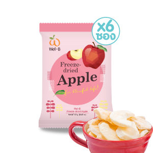 Wel-B Freeze-dried Apple 12g. (แอปเปิลกรอบ 12g.) (แพ็ค 6 ซอง) - ฟรีซดราย ผลไม้กรอบ ผลไม้ฟรีซดราย ขนมเด็ก แอปเปิ้ลกรอบ ขนมเด็ก แอปเปิ้ลฟรีตดราย