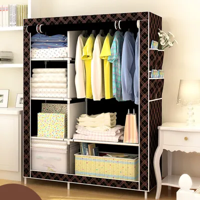 ❤ Large Portable Diy Clothes Foldable Cabinet Organizer Wardrobe Cube Closet Fabric Wardrobes