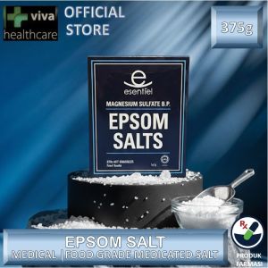 Esentiel Epsom Salt 375g (Food Grade) Magnesium Sulfate BP Garam Rendam Kaki Detox Liver Halal