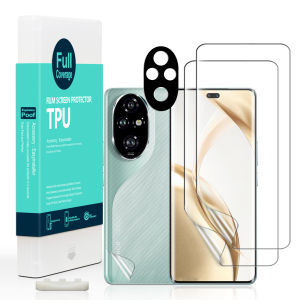 Ibywind For Honor 200 Pro 5G Screen Protector(Pack of 2)with 1pc Metal Lens Protector1pc Carbon Fiber Back FIlmEasy Install Kit