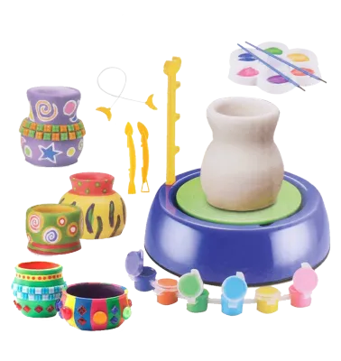 ToysWorld Art Pottery Artist Studio Spin Clay Pottery Wheel Game Craft Kit DIY Educational Toy for Kids