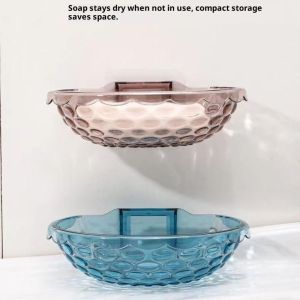 ชั้นวางสบู่ ชั้นวางท่อระบายน้ำในห้องน้ำแบบไม่ต้องเจาะ ชั้นวางสบู่ติดผนังแบบดูดติดผนังสำหรับใช้ในครัวเรือน