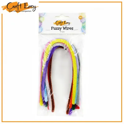Craft Easy Fuzzy Wires Solid Color Set (Assorted Colors) 12 pcs.