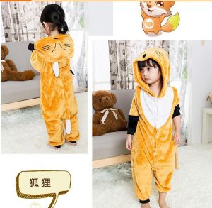 Pokemon Autumn and Winter Childrens Cartoon Animal Fox Elephant Piglet Pig  Pajamas Flannel Men and Women Couple Home Wear