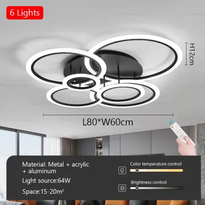 Living Room Chandelier Nordic Simple Circular Lamp bedroom Light LED Modern Dining Room Ceiling Lamp