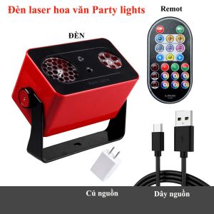 Mẫu mới 2026 Đèn Moving Xoay Laser Hoa Văn Cảm Ứng Nhạc Trang Trí Quán Bar Karaoke Gia Đình Nhập Khẩu Cao Cấp Party Lights Tặng Kèm Củ Sạc