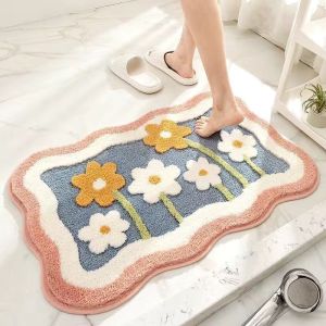 MLADEN 40x60cm Bathroom Floor Mat Bedroom Toilet Carpet  Rugs Soft Anti Slip Foot Mats Lembut Home Decoration