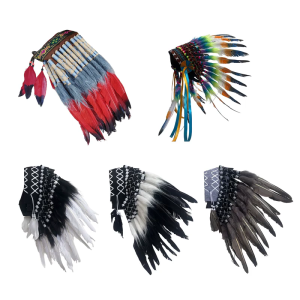 Unique Indian Style Feather Headpiece Cultural Event Headdress for Fashionable Individuals and Event Participants