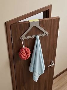 [OKLIFE. SG]No‑Drill Over‑Door Hook Rack Durable Metal Door Hanger Multi Hooks for Coat Umbrella Keys Entryway Organizer